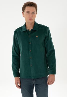 Erkek Koyu Yeşil Uzun Kollu Gömlek - 50316668018
