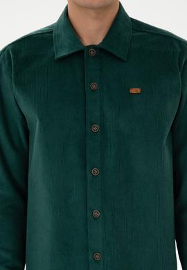 Erkek Koyu Yeşil Uzun Kollu Gömlek - 50316668018