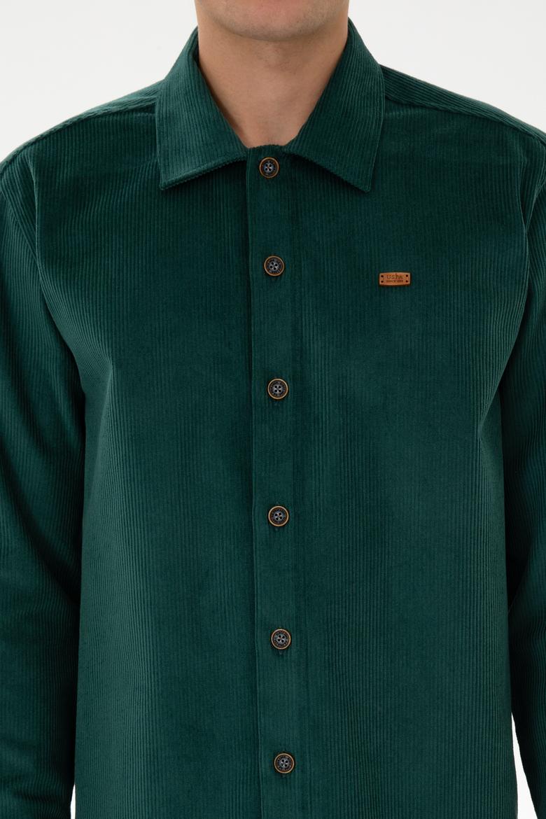 Erkek Koyu Yeşil Uzun Kollu Gömlek - 50316668018