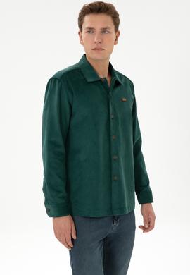 Erkek Koyu Yeşil Uzun Kollu Gömlek - 50316668018