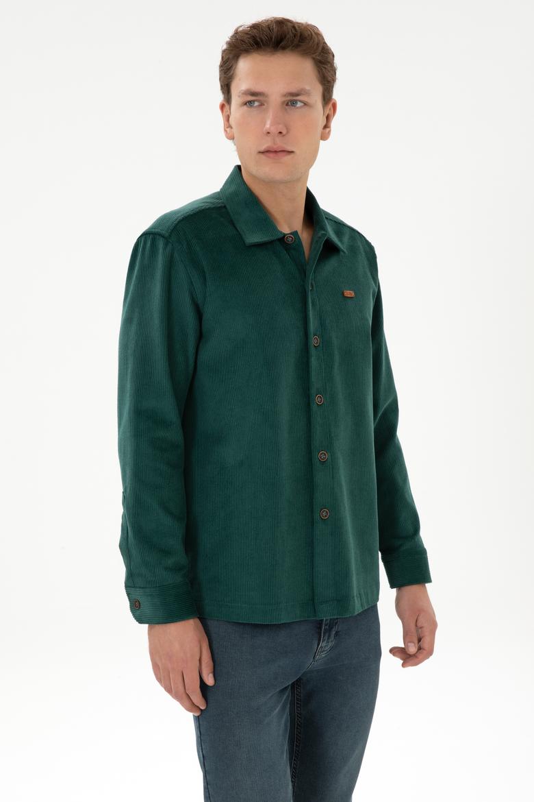 Erkek Koyu Yeşil Uzun Kollu Gömlek - 50316668018