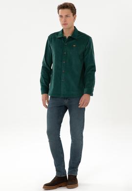 Erkek Koyu Yeşil Uzun Kollu Gömlek - 50316668018