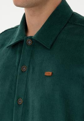 Erkek Koyu Yeşil Uzun Kollu Gömlek - 50316668018