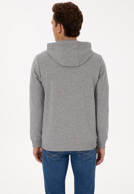 Erkek Gri Melanj Basic Sweatshirt - 50307703031