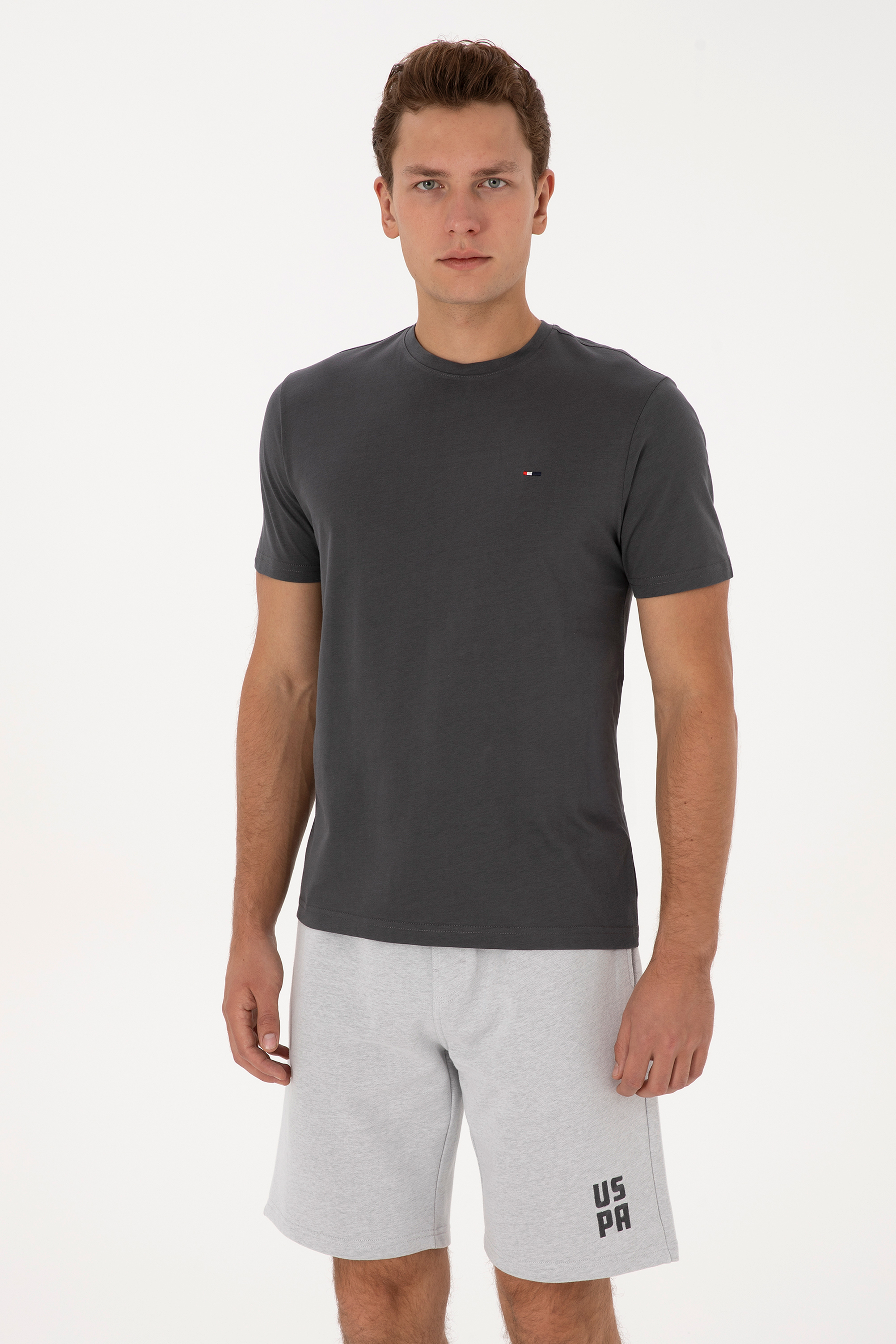 Erkek Gri Basic Tişört - 50307684031