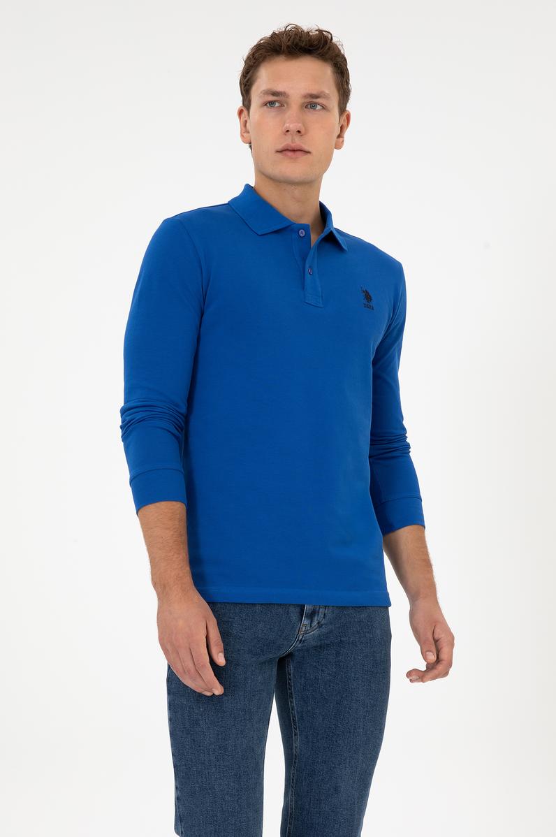 Erkek Mavi Basic Sweatshirt