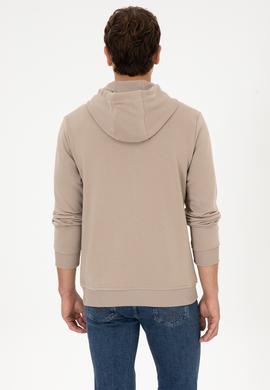Erkek Koyu Bej Basic Sweatshirt - 50307703151