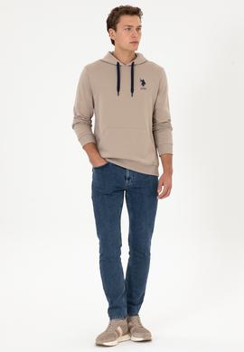Erkek Koyu Bej Basic Sweatshirt - 50307703151