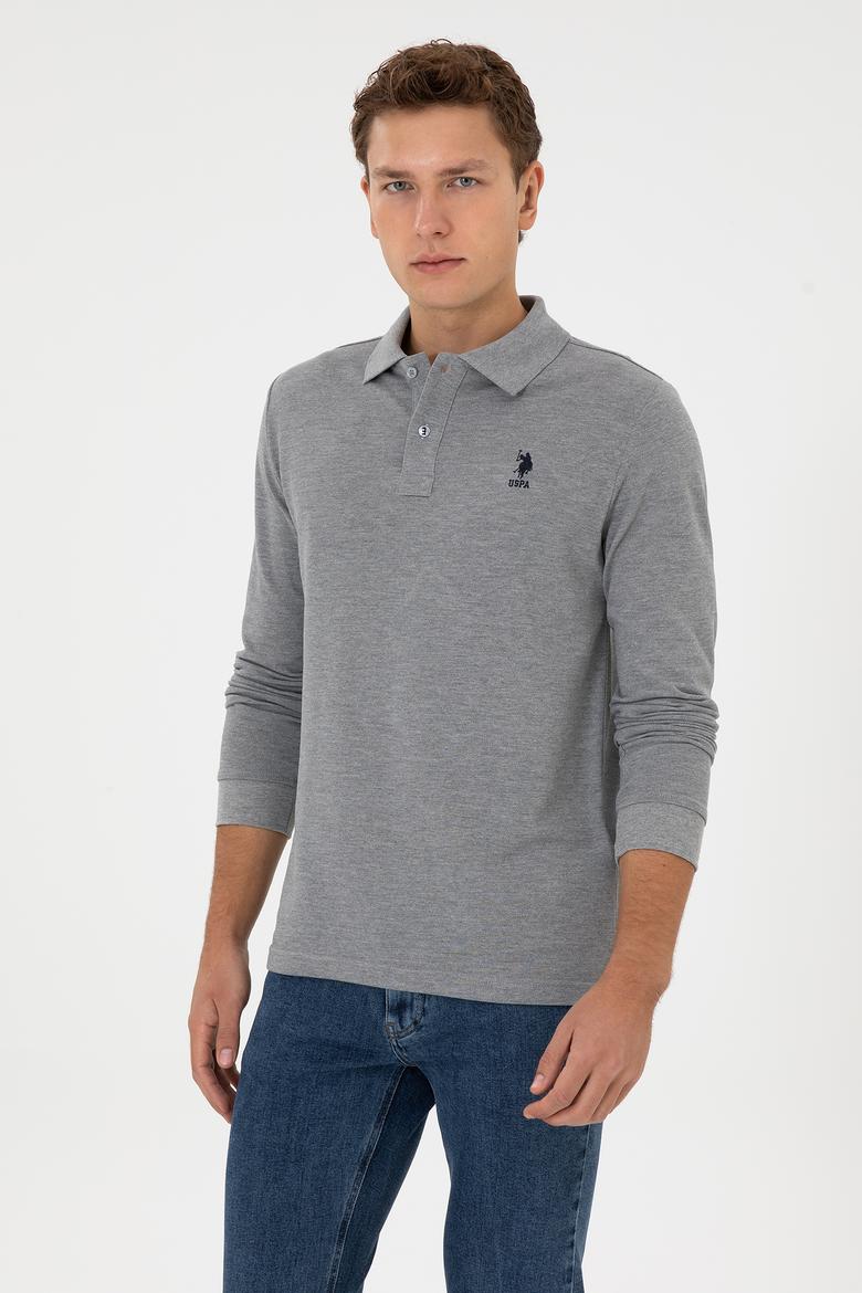 Erkek Gri Melanj Basic Sweatshirt