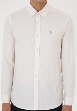 Erkek Krem Uzun Kollu Basic Gömlek - 50307674115