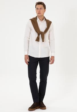 Erkek Krem Uzun Kollu Basic Gömlek - 50307674115