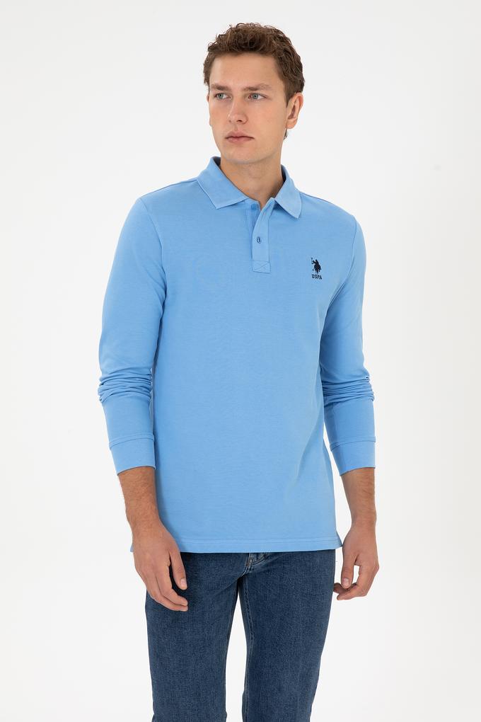 Erkek Açık Mavi Basic Sweatshirt