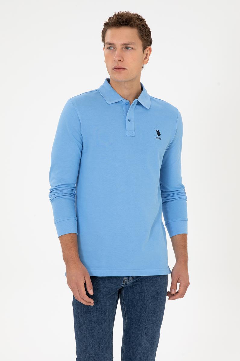 Erkek Açık Mavi Basic Sweatshirt