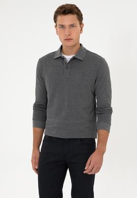 Erkek Antrasit Melanj Basic Sweatshirt - 50307757023