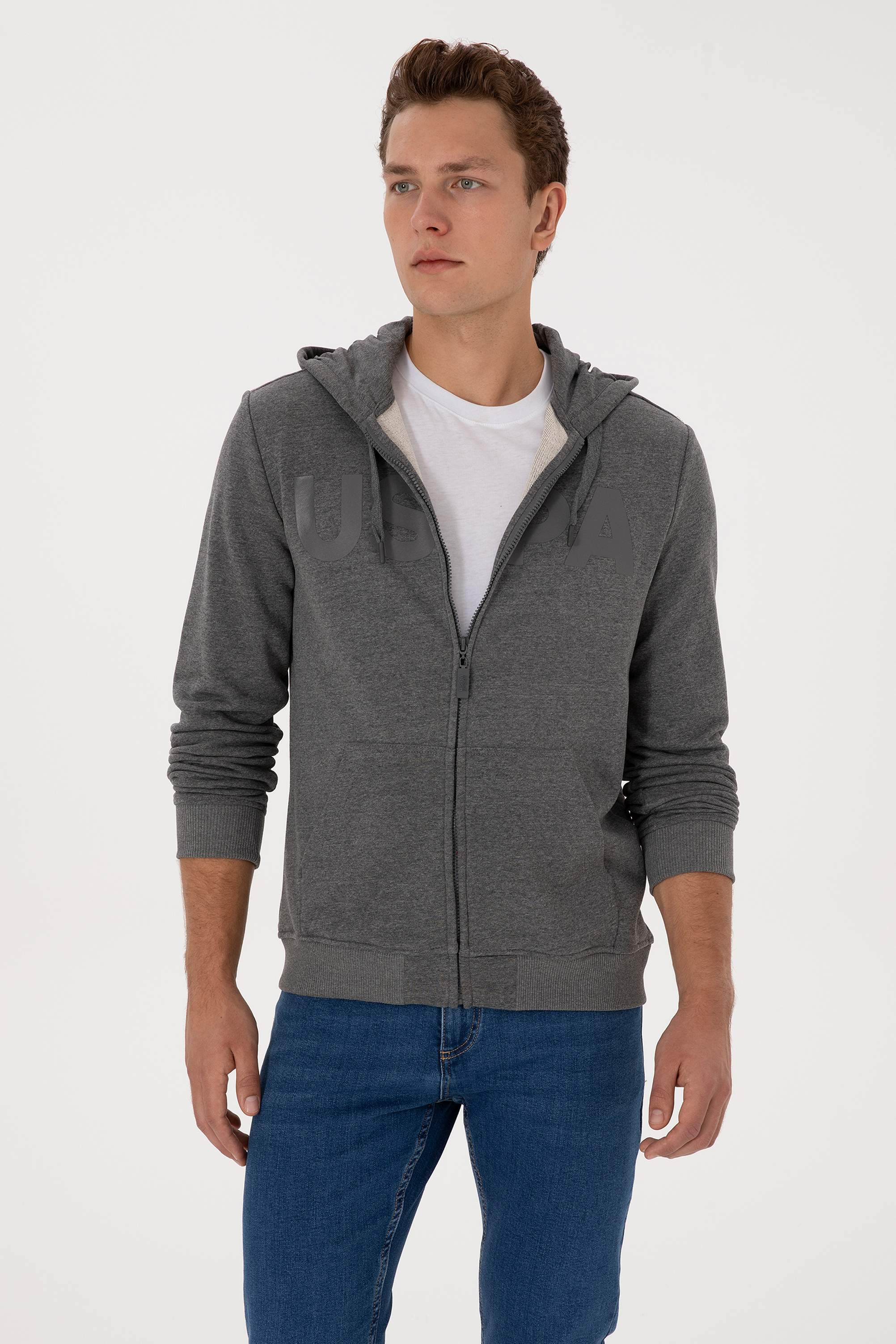 Erkek Antrasit Melanj Örme Hırka - 50307743016