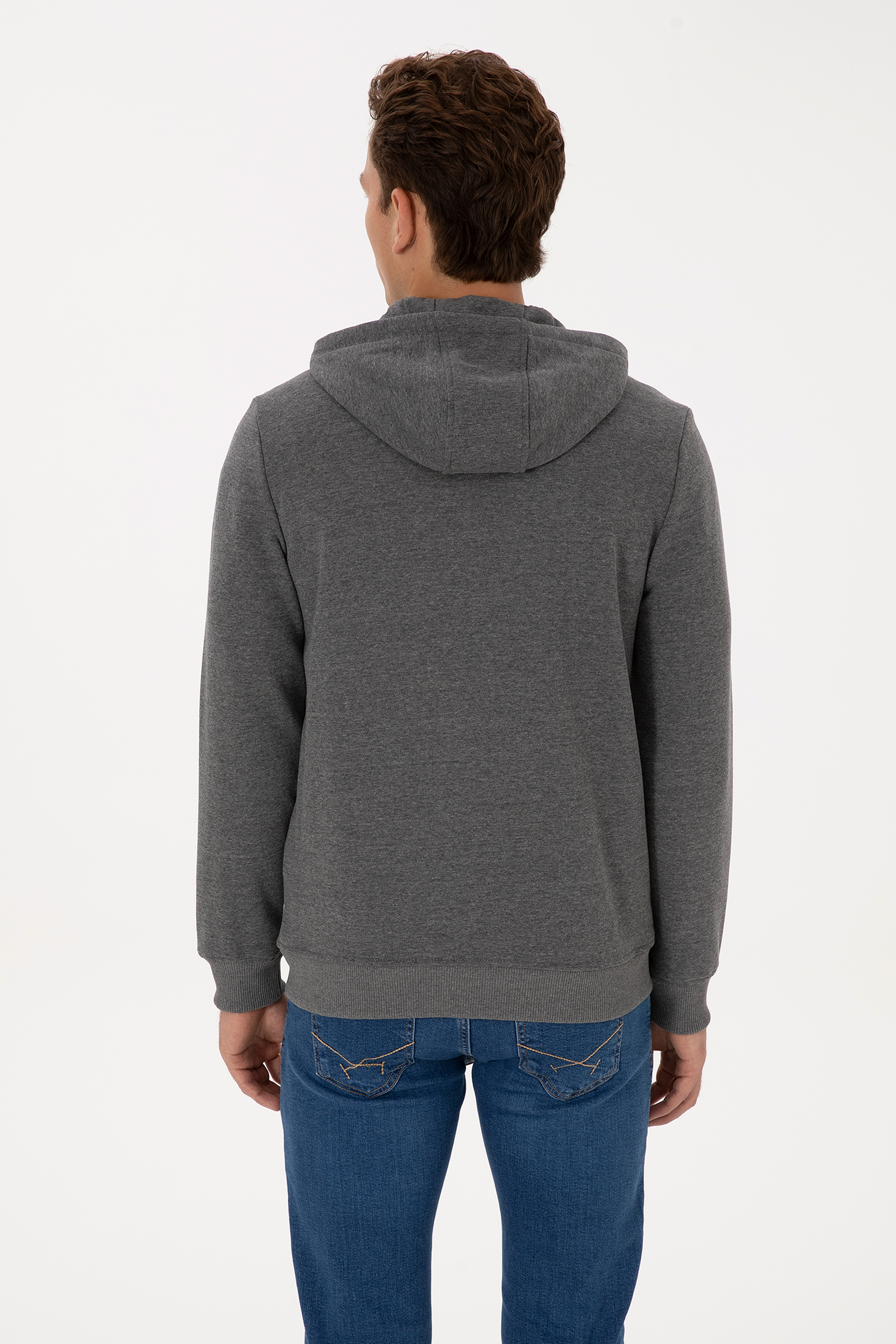 Erkek Antrasit Melanj Örme Hırka - 50307743016