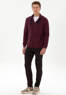 Erkek Bordo Örme Hırka - 50307765126