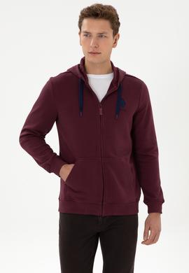 Erkek Bordo Örme Hırka - 50307765126