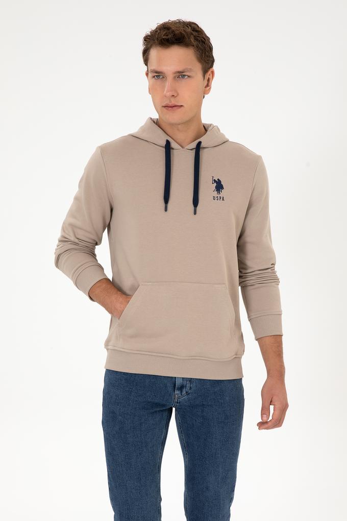 Erkek Koyu Bej Basic Sweatshirt