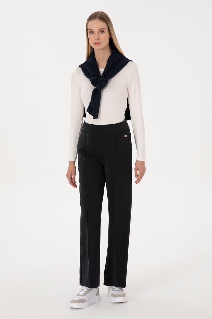 Kadın Siyah Modal Karışımlı Loose Fit Eşofman Altı