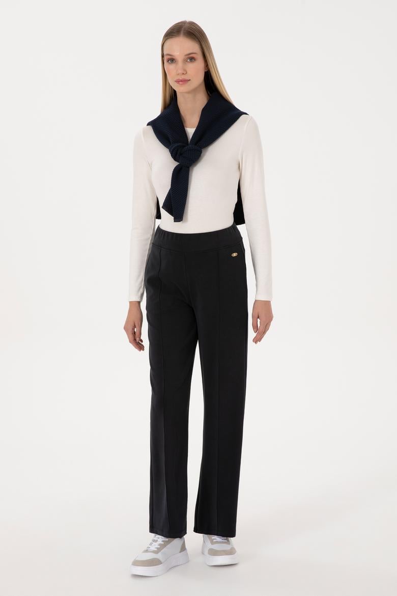 Kadın Siyah Modal Karışımlı Loose Fit Eşofman Altı