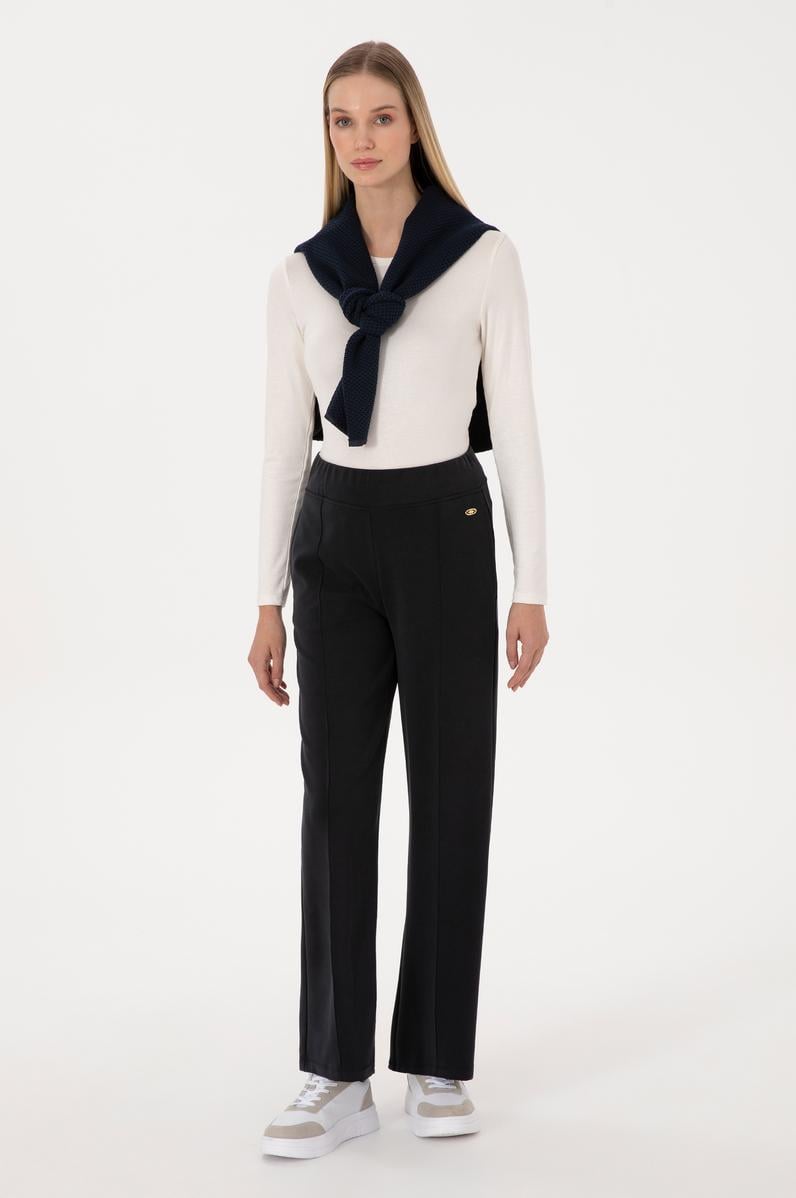 Kadın Siyah Modal Karışımlı Loose Fit Eşofman Altı