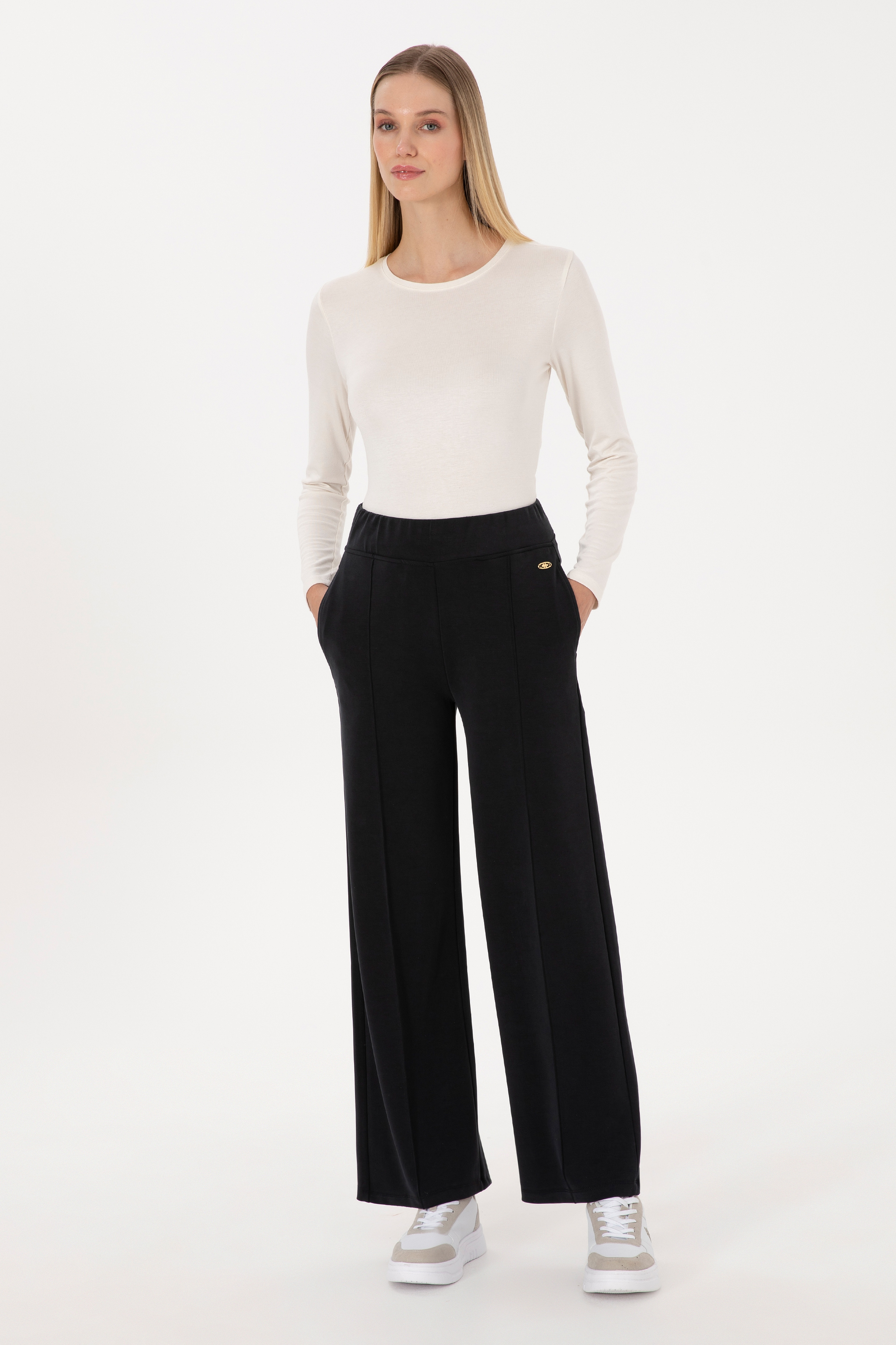 Kadın Siyah Modal Karışımlı Loose Fit Eşofman Altı - Image 3