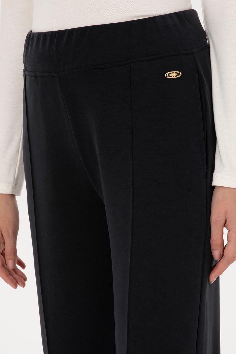 Kadın Siyah Modal Karışımlı Loose Fit Eşofman Altı - 50307761139