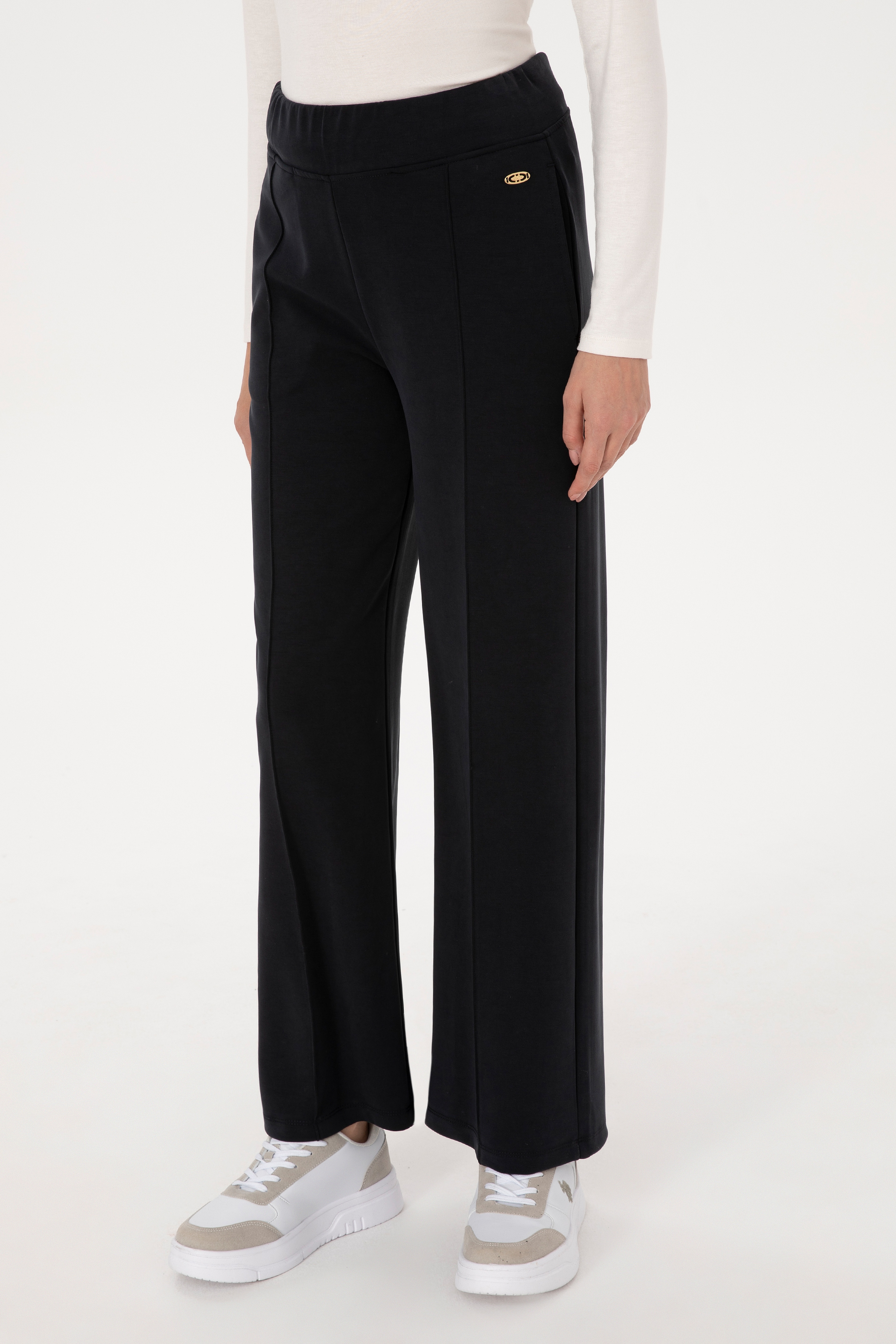 Kadın Siyah Modal Karışımlı Loose Fit Eşofman Altı - Image 2