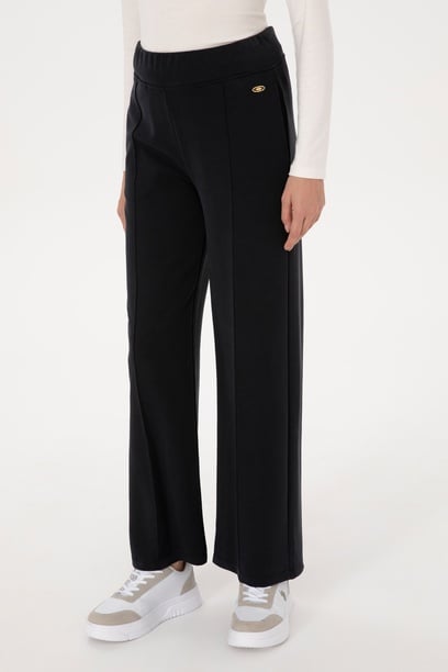 Kadın Siyah Modal Karışımlı Loose Fit Eşofman Altı