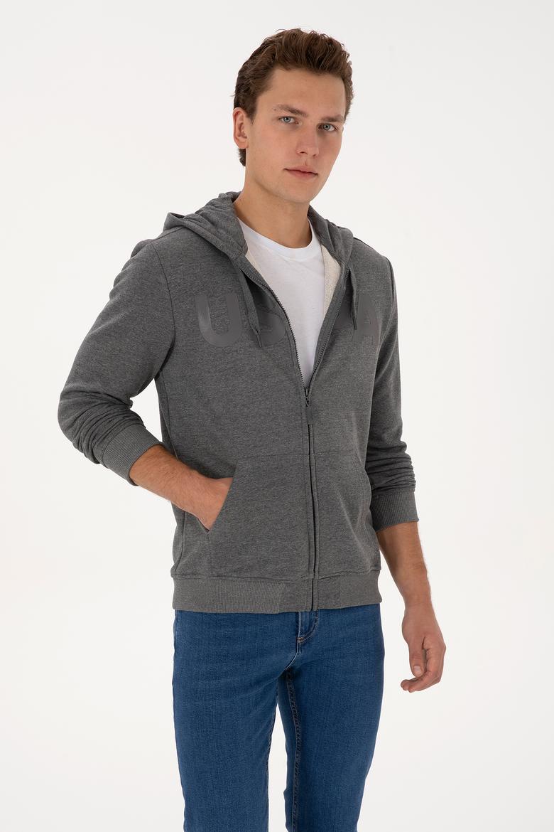 Erkek Antrasit Melanj Örme Hırka