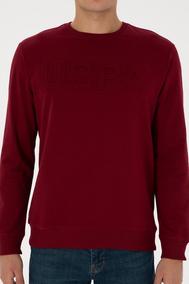 Erkek Regular Fit Bisiklet Yaka Bordo Basic Sweatshirt - 50307793154