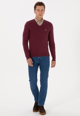 Erkek Bordo Basic Kazak - 50307778086