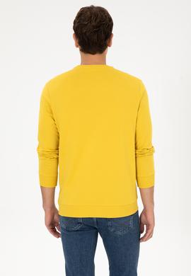 Erkek Sarı Basic Sweatshirt - 50307793043