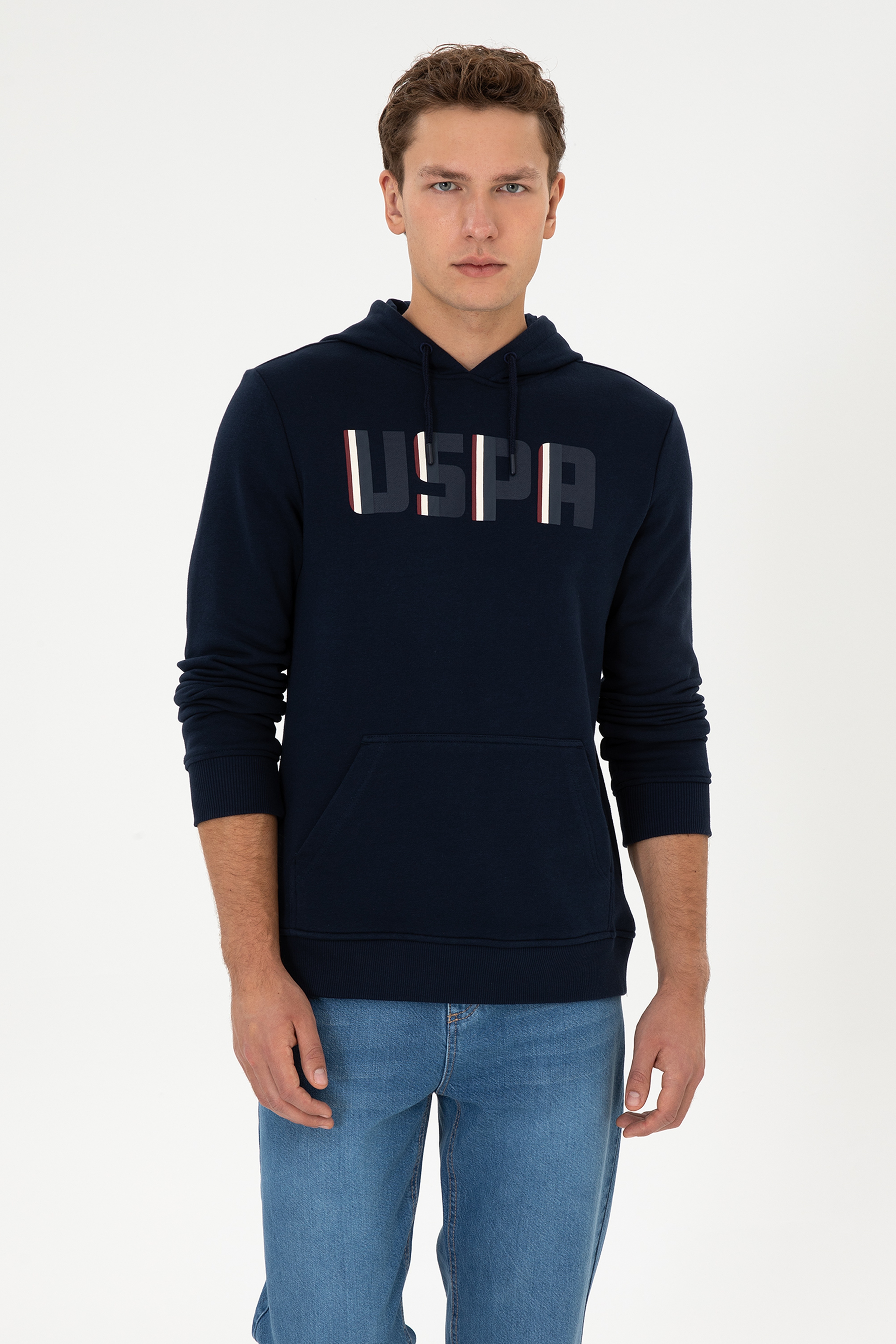 Erkek Regular Fit Kapüşonlu Lacivert Sweatshirt - Image 1