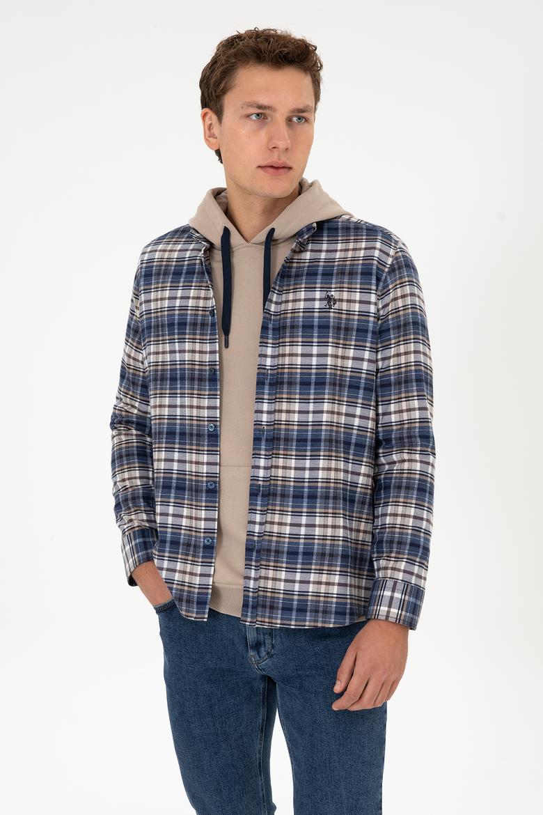 Erkek Açık Lacivert Uzun Kollu Gömlek