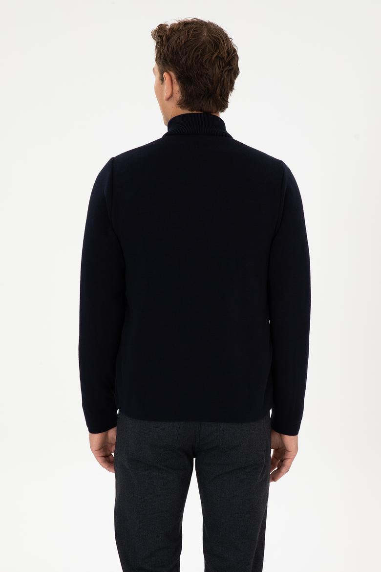 Erkek Lacivert Triko Hırka - 50308351006