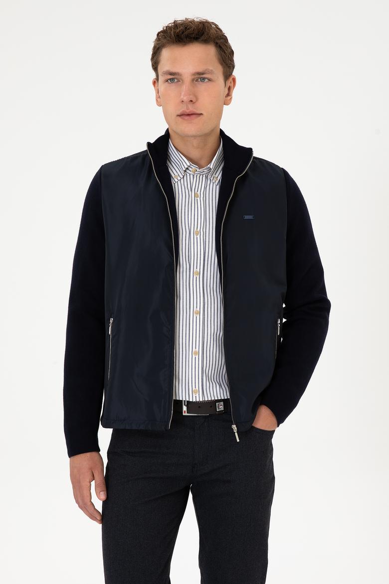 Erkek Lacivert Triko Hırka - 50308351006