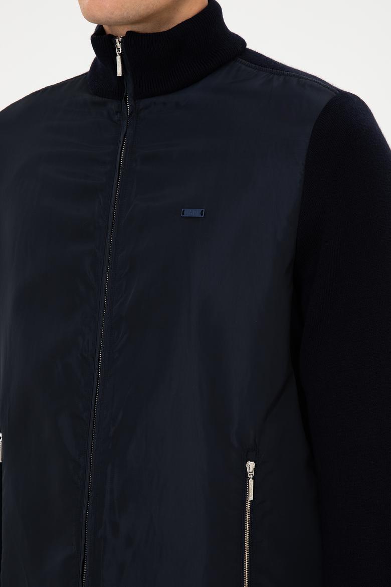 Erkek Lacivert Triko Hırka - 50308351006