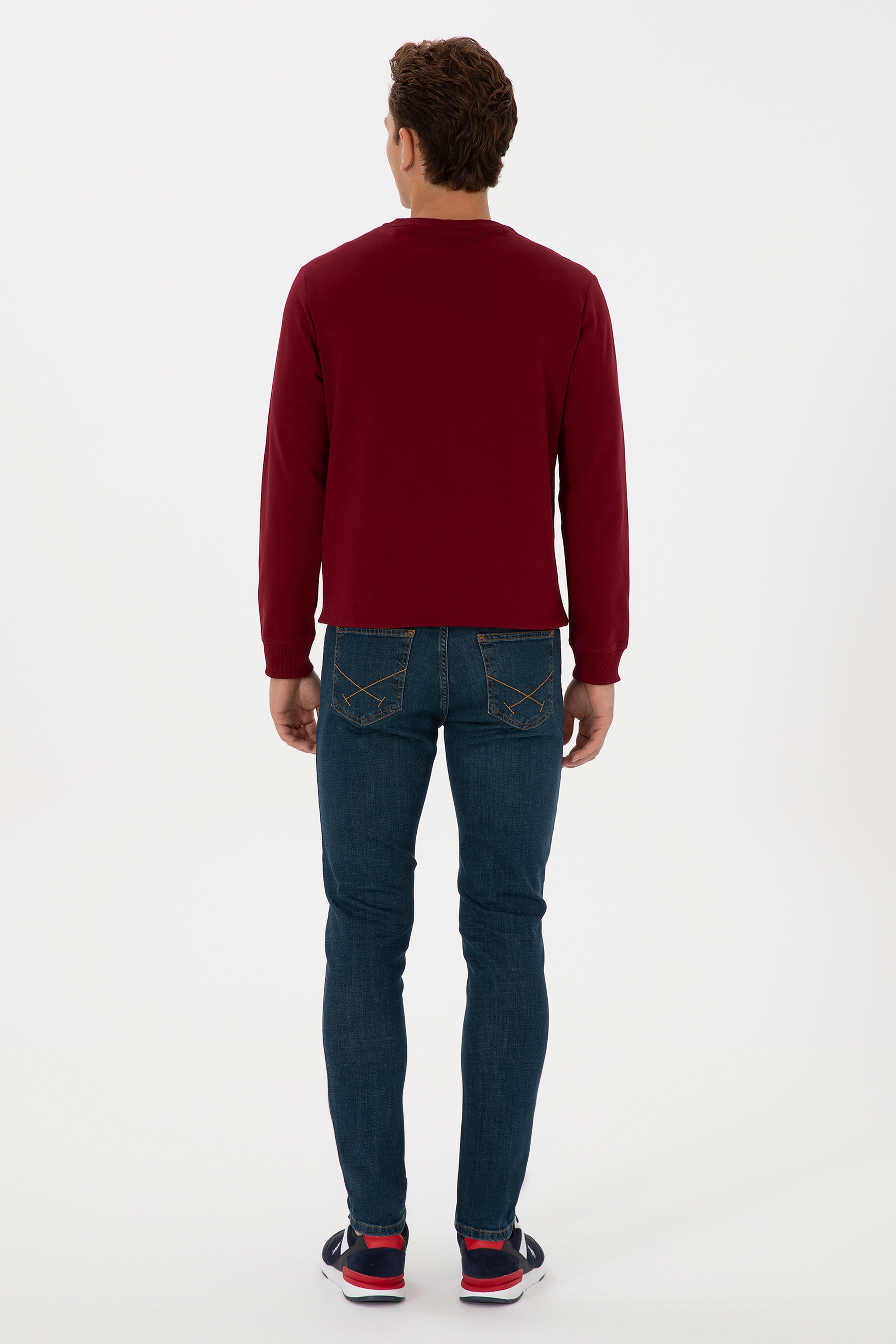 Erkek Mavi Slim Fit Jean Pantolon - Image 4