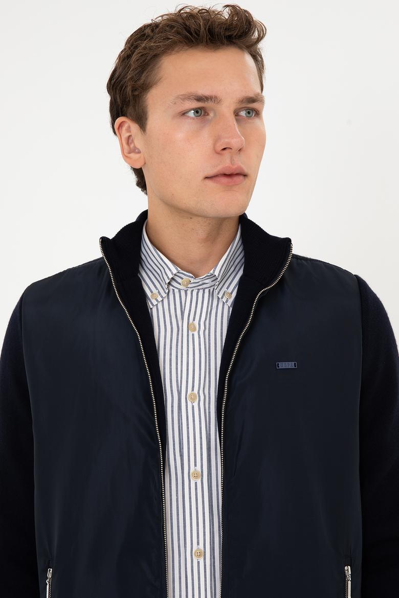 Erkek Lacivert Triko Hırka - 50308351006