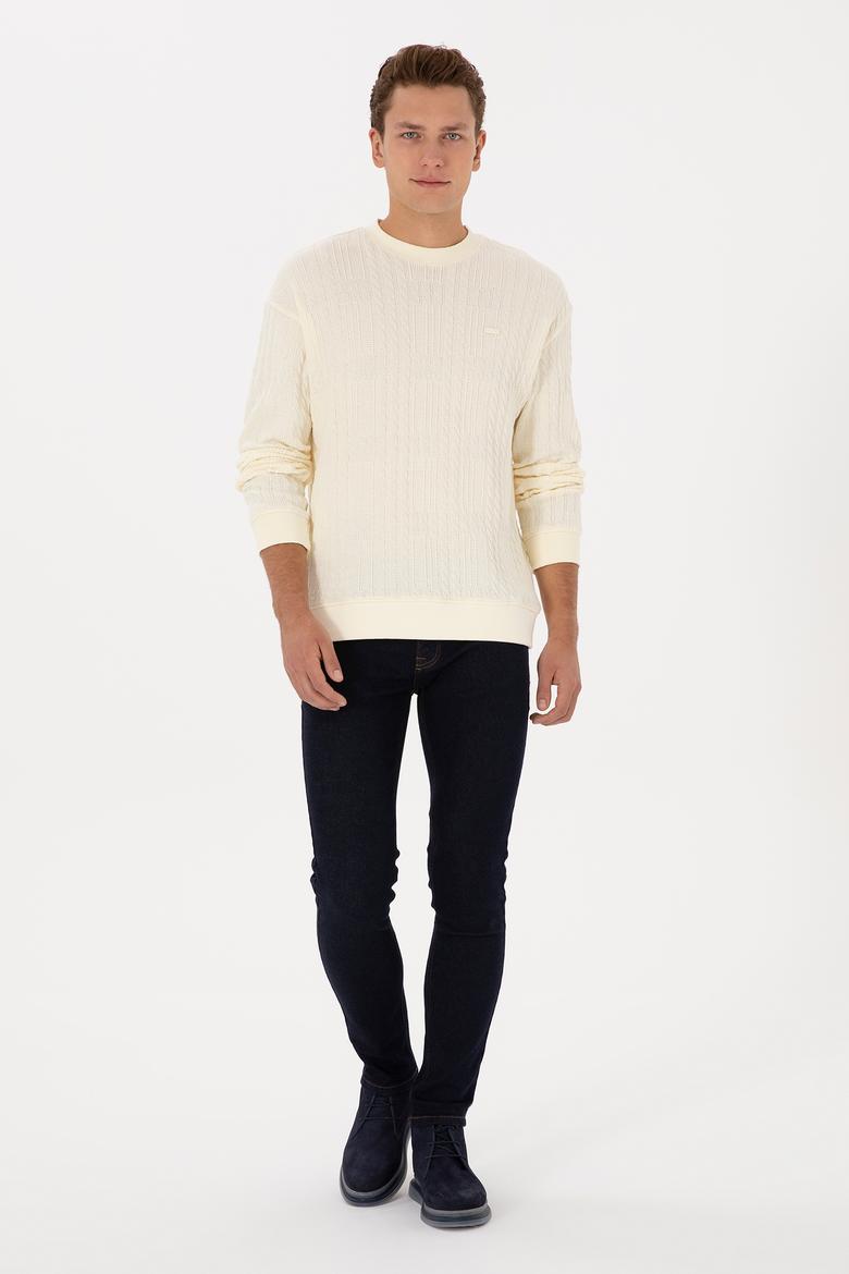 Erkek Krem Sweatshirt - 50308909018