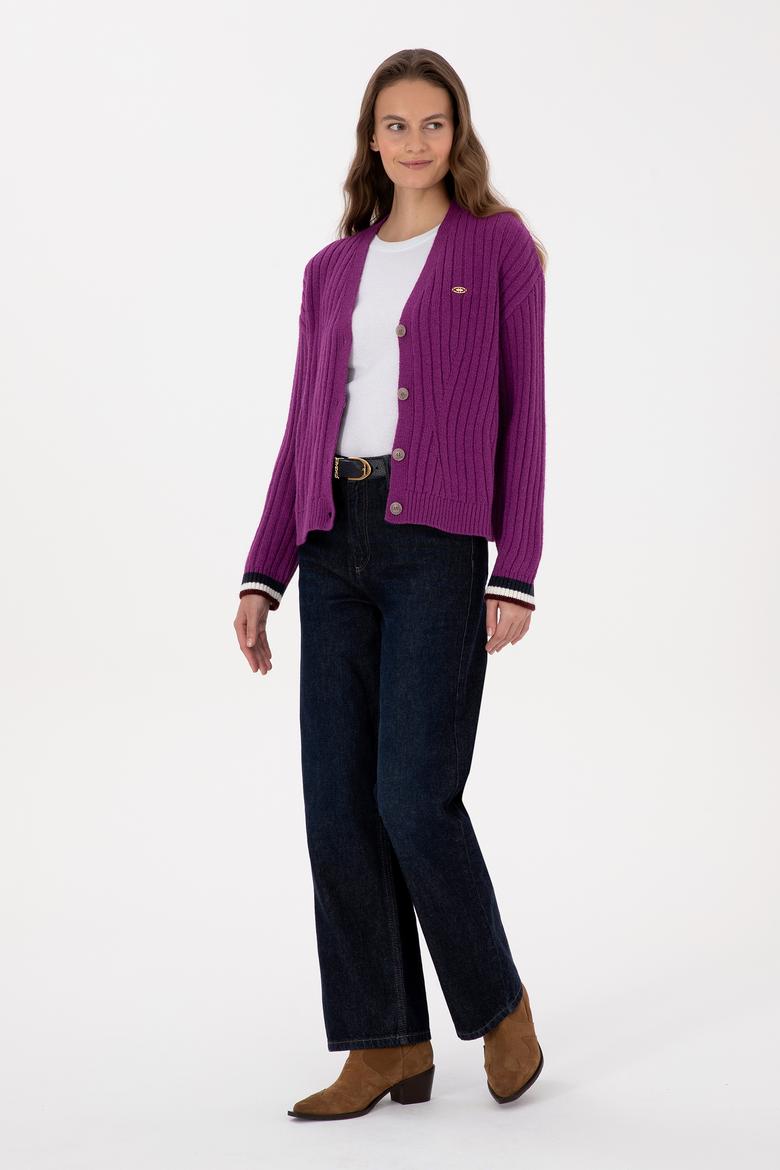 Kadın Menekşe Triko Hırka - 50310022009