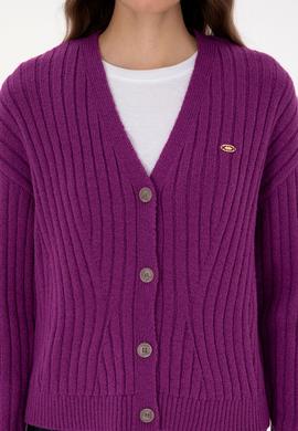 Kadın Menekşe Triko Hırka - 50310022009