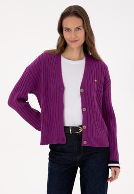 Kadın Menekşe Triko Hırka - 50310022009