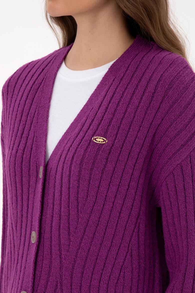 Kadın Menekşe Triko Hırka - 50310022009