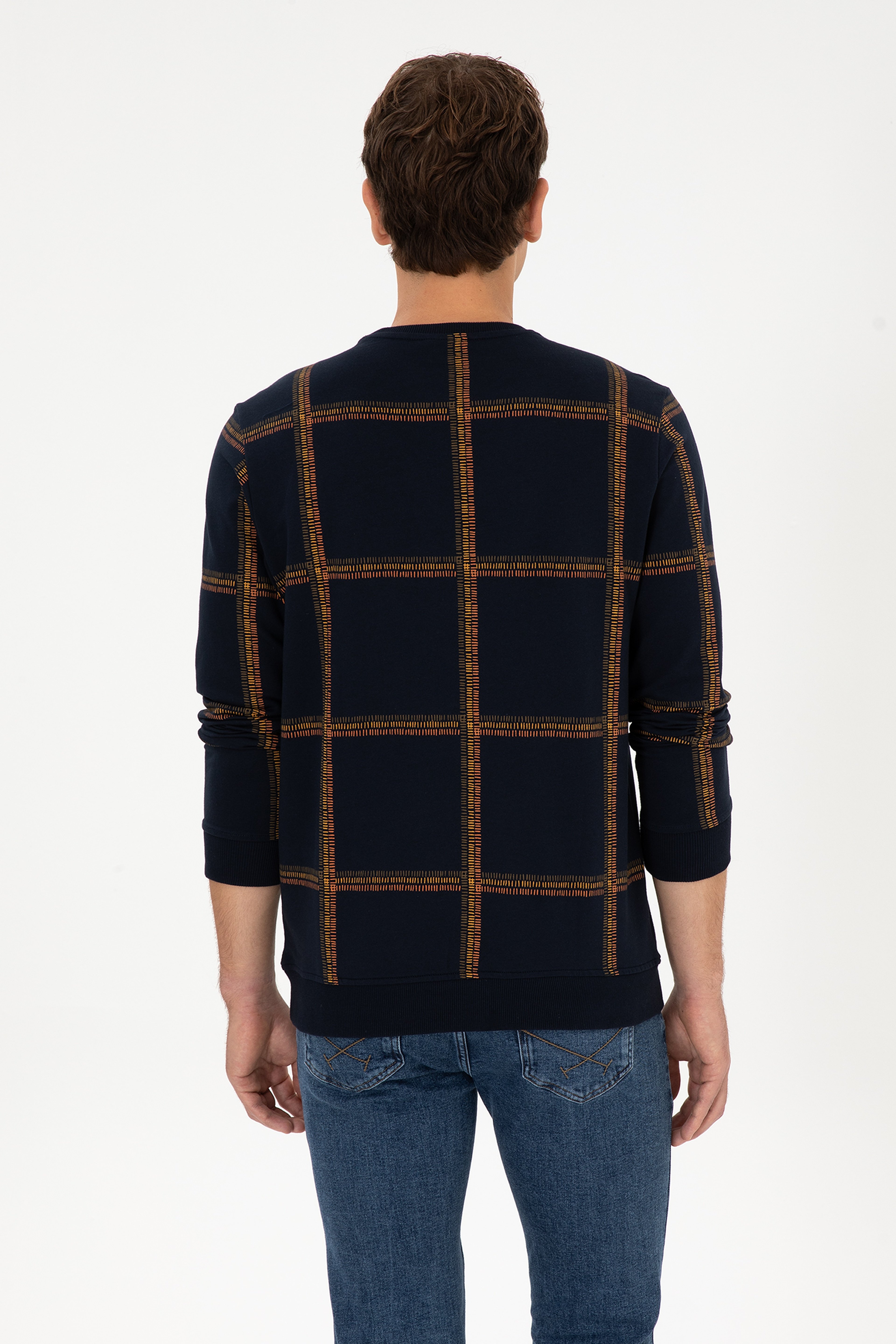 Erkek Regular Fit Bisiklet Yaka Lacivert Sweatshirt