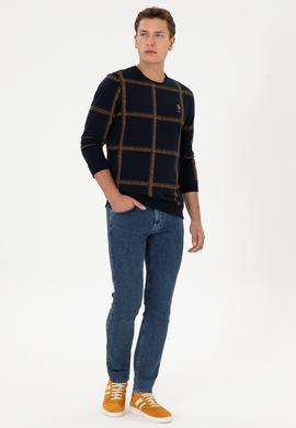 Erkek Regular Fit Bisiklet Yaka Lacivert Sweatshirt - 50310323006