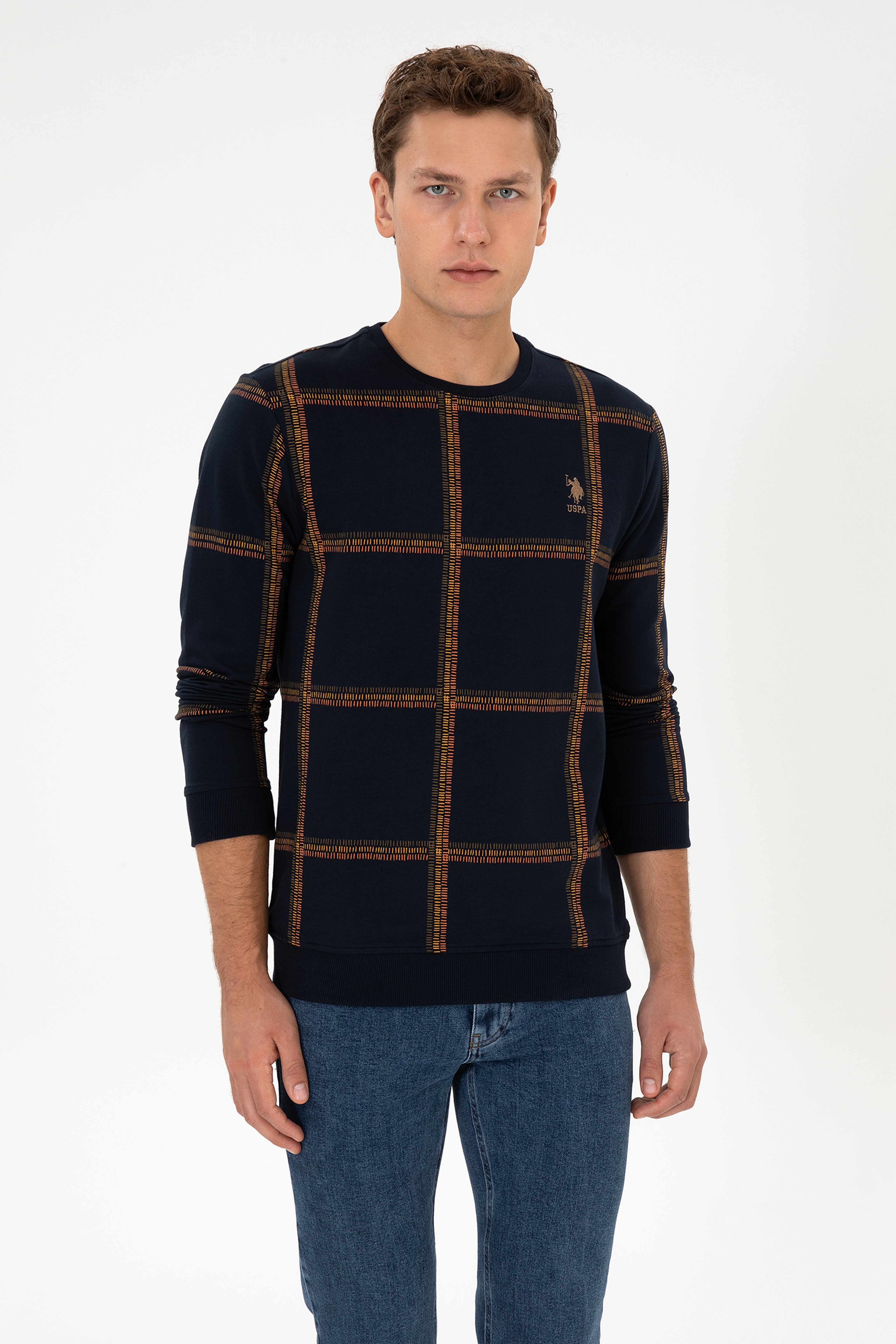 Erkek Regular Fit Bisiklet Yaka Lacivert Sweatshirt