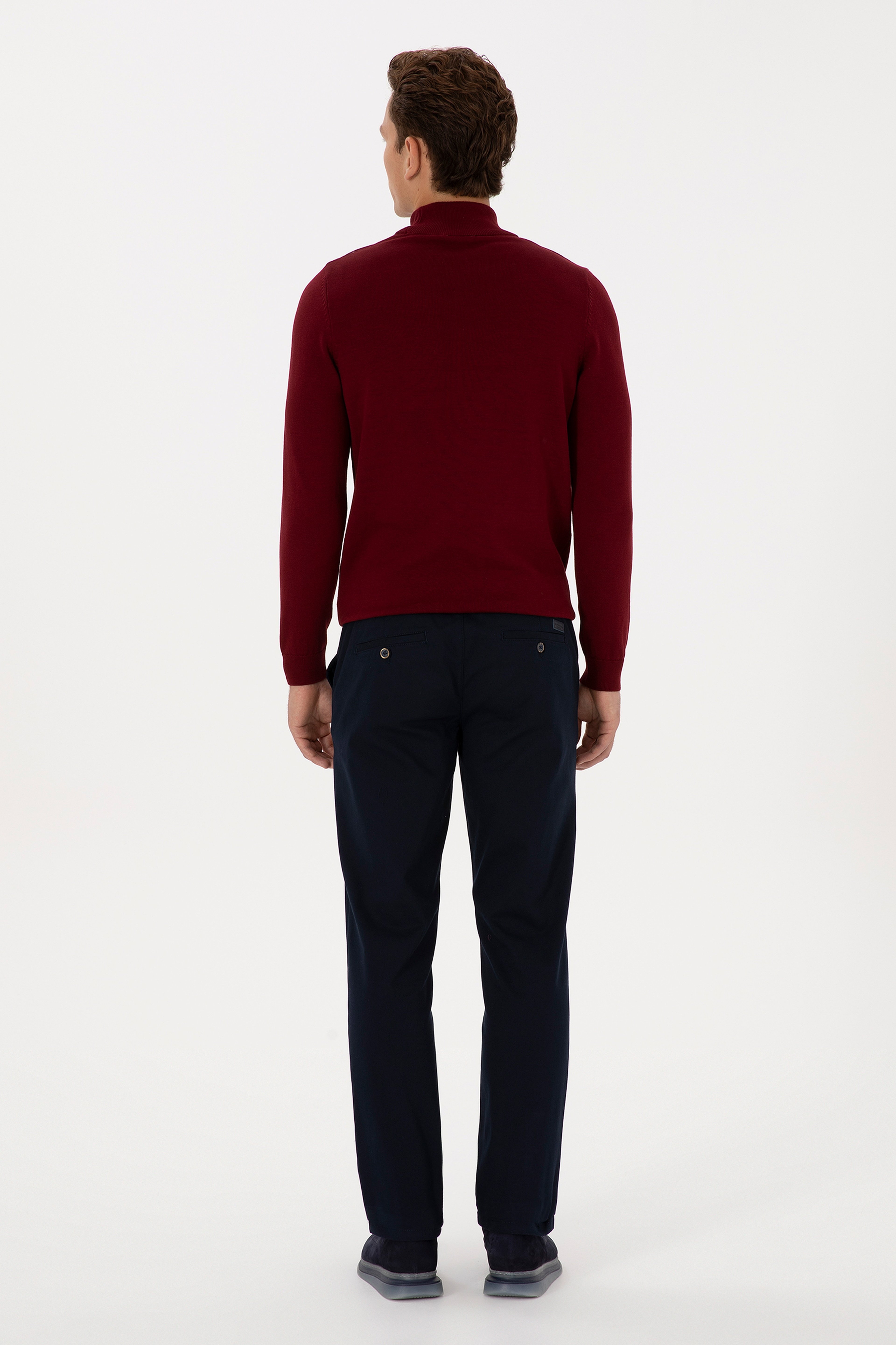 Erkek Regular Fit Lacivert Kanvas / Chino Pantolon - Image 4
